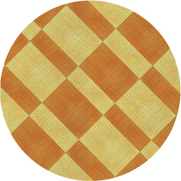 Round Machine Washable Transitional Sedona Brown Rug, wshpat3561