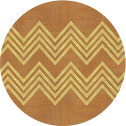 Round Machine Washable Transitional Orange Rug, wshpat3563