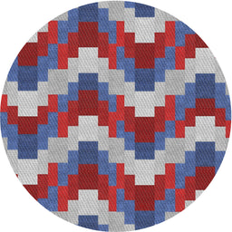 Round Patterned Dark Raspberry Purple Novelty Rug, pat3569
