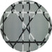 Round Patterned Gray Novelty Rug, pat3571