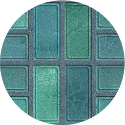 Round Machine Washable Transitional Medium Teal Green Rug, wshpat3572
