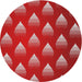 Round Machine Washable Transitional Red Rug, wshpat3576