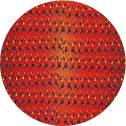 Round Machine Washable Transitional Red Rug, wshpat3577