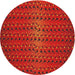 Round Machine Washable Transitional Red Rug, wshpat3577