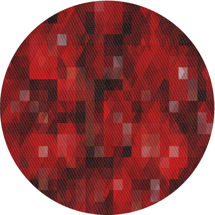 Round Patterned Red Novelty Rug, pat3578
