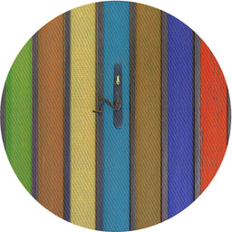 Round Patterned Khaki Green Novelty Rug, pat3583
