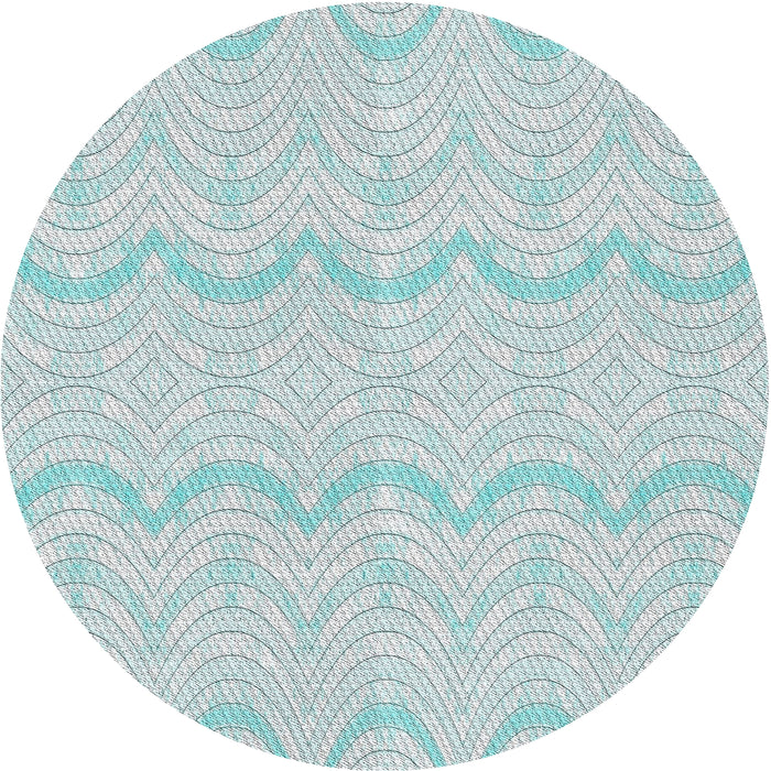 Round Patterned Light Slate Blue Novelty Rug, pat3584
