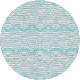 Round Machine Washable Transitional Light Slate Blue Rug, wshpat3584