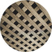Round Patterned Chocolate Brown Novelty Rug, pat3586