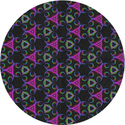 Round Patterned Gray Novelty Rug, pat358