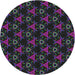 Round Patterned Gray Novelty Rug, pat358