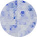 Round Patterned Lavender Blue Novelty Rug, pat3593