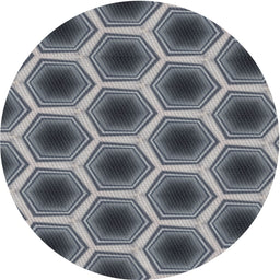 Round Patterned Cloud Gray Novelty Rug, pat3595