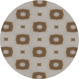 Round Machine Washable Transitional Brown Rug, wshpat3596
