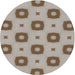 Round Machine Washable Transitional Brown Rug, wshpat3596