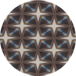 Round Machine Washable Transitional Burgundy Brown Rug, wshpat3599