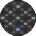 Round Patterned Gray Novelty Rug, pat3600