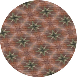 Round Patterned Light Copper Gold Novelty Rug, pat3603
