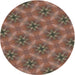 Round Machine Washable Transitional Light Copper Gold Rug, wshpat3603