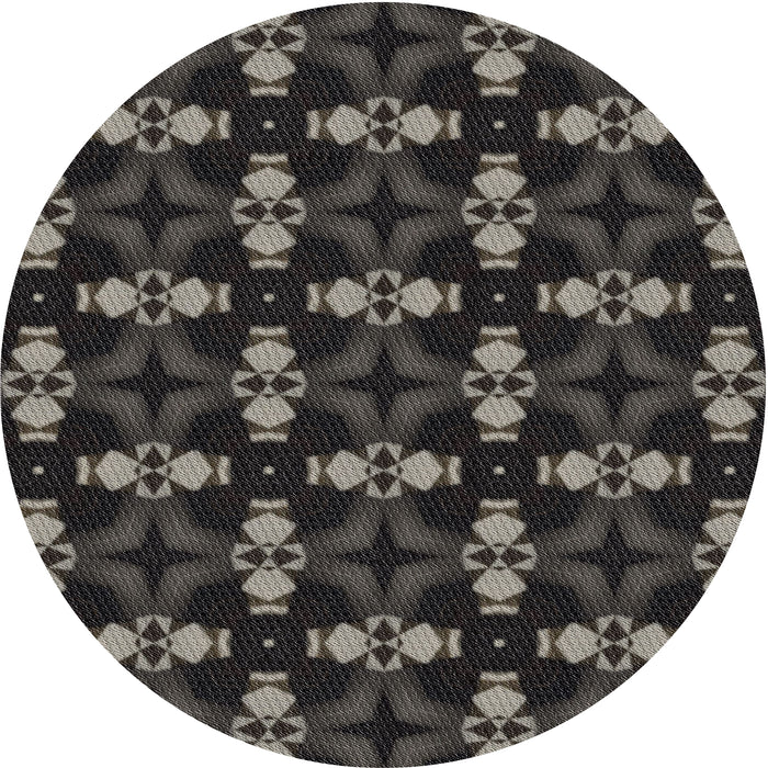 Round Patterned Army Brown Novelty Rug, pat3606