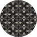 Round Patterned Army Brown Novelty Rug, pat3606