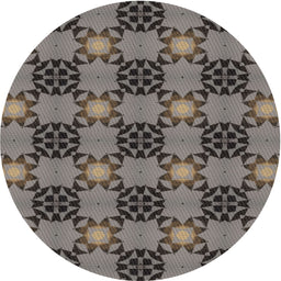 Round Machine Washable Transitional Mocha Brown Rug, wshpat3607