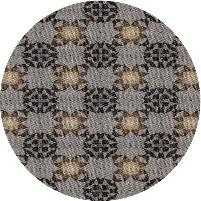 Round Machine Washable Transitional Mocha Brown Rug, wshpat3607