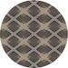 Round Patterned Mocha Brown Novelty Rug, pat3608