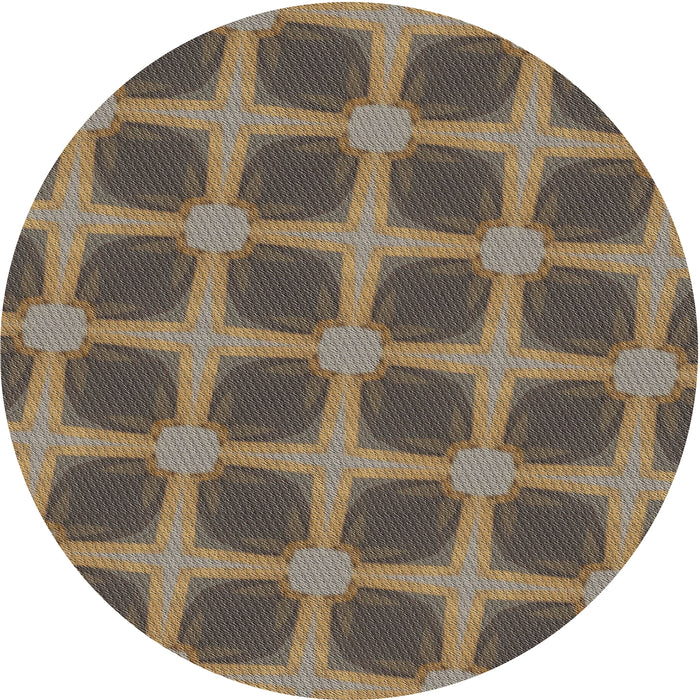 Round Machine Washable Transitional Dark Brown Rug, wshpat3609