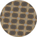Round Patterned Dark Brown Novelty Rug, pat3609