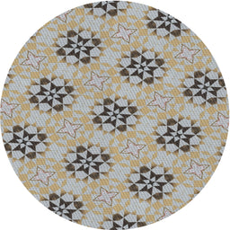 Round Machine Washable Transitional Brown Rug, wshpat3610