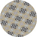 Round Machine Washable Transitional Brown Rug, wshpat3610