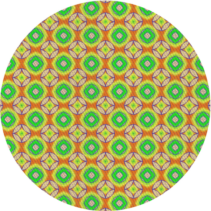 Round Machine Washable Transitional Dark Gold Brown Rug, wshpat3611