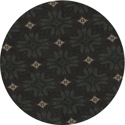 Round Machine Washable Transitional Black Rug, wshpat3614