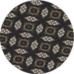 Round Machine Washable Transitional Army Brown Rug, wshpat3616