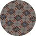Round Patterned Chocolate Brown Novelty Rug, pat3618