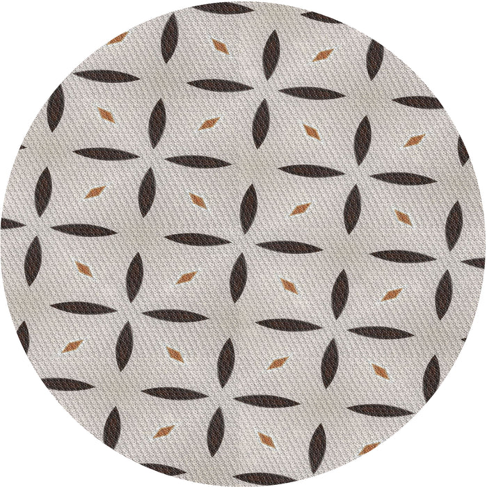 Round Patterned Army Brown Novelty Rug, pat3619