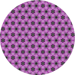 Round Patterned Orchid Purple Novelty Rug, pat361