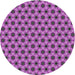 Round Patterned Orchid Purple Novelty Rug, pat361