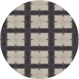 Round Patterned Black Novelty Rug, pat3621