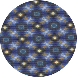 Round Machine Washable Transitional Slate Blue Grey Blue Rug, wshpat3622