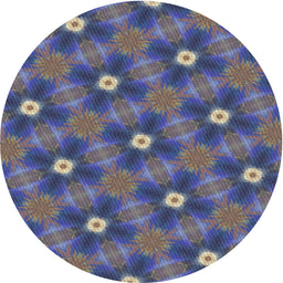 Round Patterned Lavender Purple Novelty Rug, pat3623