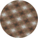 Round Patterned Camel Brown Novelty Rug, pat3625