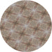 Round Machine Washable Transitional Brown Rug, wshpat3627