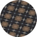 Round Patterned Mid Gray Novelty Rug, pat3628