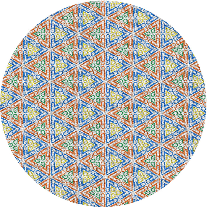 Round Patterned Mauve Taupe Purple Modern Rug, pat362