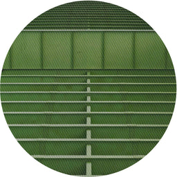 Round Machine Washable Transitional Dark Forest Green Rug, wshpat3633