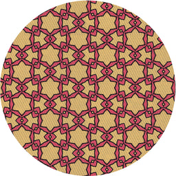 Round Machine Washable Transitional Saffron Red Rug, wshpat3639