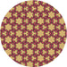 Round Patterned Orange Novelty Rug, pat3640