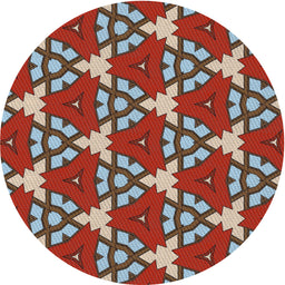 Round Machine Washable Transitional Tomato Red Rug, wshpat3641